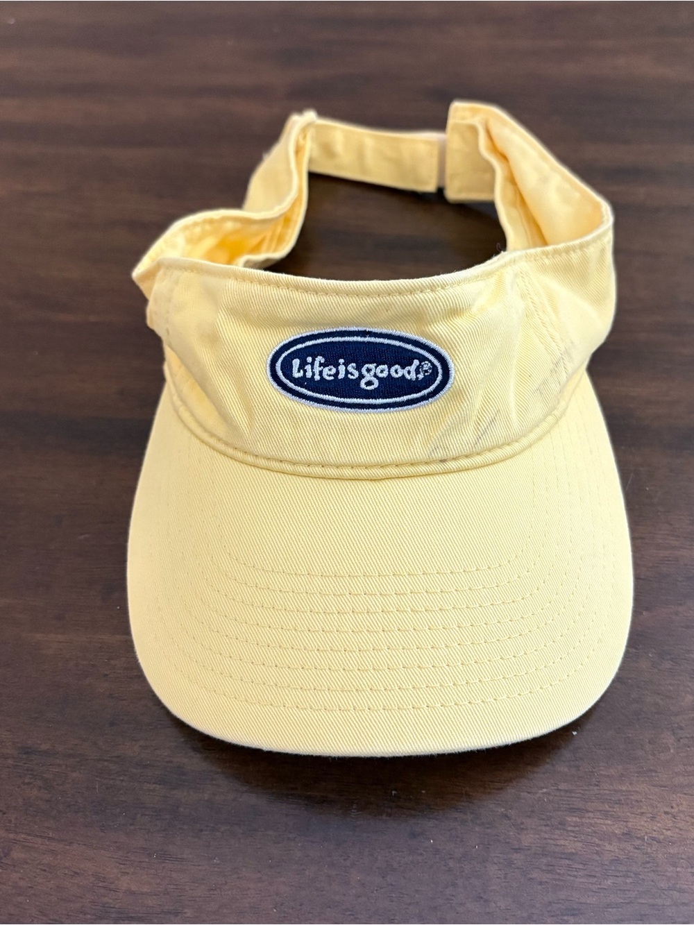 Life is Good Logo Visor Hat Adult Adjustable Yellow Tennis Golf Hiking